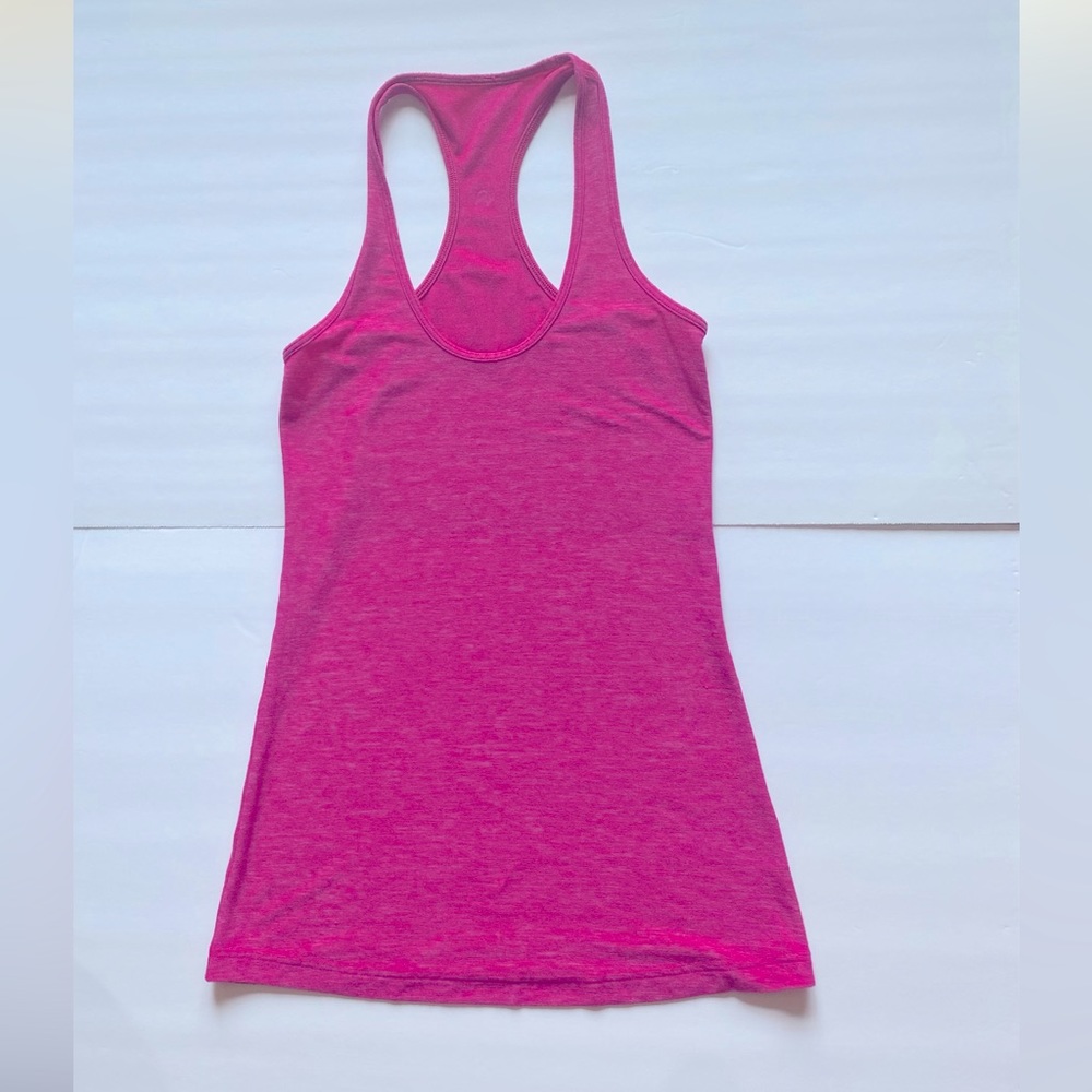 Lululemon Cool Racerback tank. Heathered Paris Pink. Size 4.